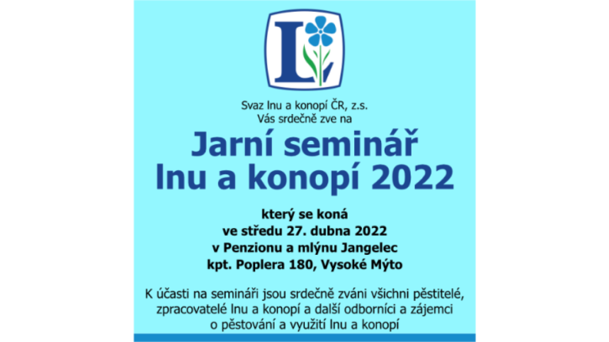 Jarní seminář lnu a konopí 2022